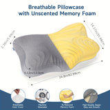 Odorless Memory Foam Cervical Pillow For Neck Relief, Ergonomic Orthopedic Sleeping Neck Contoured Support For Side Sleepers, Back And Stomach Sleepers With Hollow Design