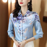 Fashion Plus Size Shirts Designer Tops Women's Lapel Runway Button Shirt Long Sleeve Spring Autumn Winter Office Ladies Printed Blouses Back to School Top