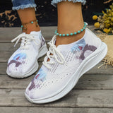 deanwangkt - White Casual Sportswear Daily Frenulum Printing Round Mesh Breathable Comfortable Out Door Shoes