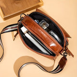 Retro Style Crossbody Bag For Women, Small Round Coin Purse, Multi Pocket Zipper Shoulder Bag