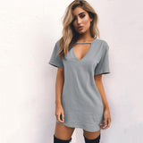 European and American Hot Sale Wish  New Hot Summer Wholesale Hot Trade Women's Clothing V-neck Halter Hollow Dress