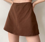 deanwangkt - Timeless Retro Brown Skirt ~ HANDMADE