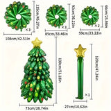 KADUOS 9pcs Christmas Tree Balloon Set - Festive Holiday and New Year'S Party Supplies, Indoor & Outdoor Decorations, Suitable for Ages 14+, No Electricity Required, Green Plastic Balloons