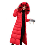 Long cotton-padded women's clothing European and American big fur collar winter coat loose belt cotton-padded clothes new thickened down cotton-padded jackets