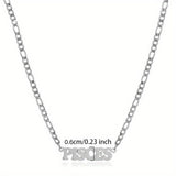 1pc Exquisite Stainless Steel Twelve Letter Pendant Necklace - Durable, Hypoallergenic, and Fashionable Jewelry Gift for Birthday and Special Occasions