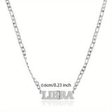 1pc Exquisite Stainless Steel Twelve Letter Pendant Necklace - Durable, Hypoallergenic, and Fashionable Jewelry Gift for Birthday and Special Occasions