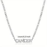 1pc Exquisite Stainless Steel Twelve Letter Pendant Necklace - Durable, Hypoallergenic, and Fashionable Jewelry Gift for Birthday and Special Occasions