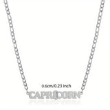 1pc Exquisite Stainless Steel Twelve Letter Pendant Necklace - Durable, Hypoallergenic, and Fashionable Jewelry Gift for Birthday and Special Occasions