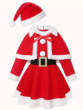 Girls Cute Santa Cosplay Costumes 2pc Christmas Gift Birthday Party