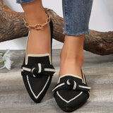 Elegant Bowknot Ballet Flats - Chic, Breathable Pointed-Toe Slip-Ons for All-Season Fashion and Comfort