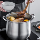 1pc Durable Stainless Steel Soup Pot - Extra-Deep, Family-Sized Cooker for Hearty Soup, Porridge & Stew - Multi-Functional, Quick-Heating, Electromagnetic & Gas Stove Compatible