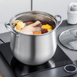 1pc Durable Stainless Steel Soup Pot - Extra-Deep, Family-Sized Cooker for Hearty Soup, Porridge & Stew - Multi-Functional, Quick-Heating, Electromagnetic & Gas Stove Compatible