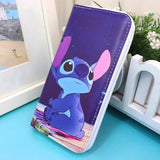 Disney Stitch Enchanting Cartoon Long Wallet - Fashionable Multi-Card & Coin Purse with Zippered Clutch for Phone & Cards, Perfect Casual Style Accessory