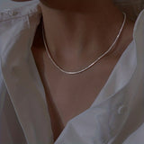 Sparkling Necklace Women's Italian Collar Chain Neckchain Minimalist Necklace