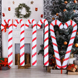 Giant 35" Inflatable Candy Cane Balloon - Ideal for Christmas & Holiday Decor, Indoor/Outdoor Use, Red & White