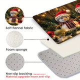 Non-Slip Christmas Snowman Doormat - Machine Washable, Low Pile, Polyester, Fade Resistant, Flat Woven Fabric, Indoor Holiday Mat for Kitchen, Living Room, Bedroom, Bathroom