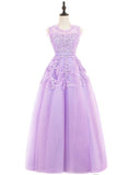 Solvbao Beautiful Purple Ball Gown Tulle Long Party Dress, A-line Prom Dress