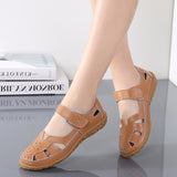 DEANWANGKT  Cross-Border plus Size Loafers Spring/Summer New Women's Sandals Hollowed Women's Shoes Hole Shoes Mom Shoes Women's Shoes