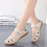 DEANWANGKT  Cross-Border plus Size Loafers Spring/Summer New Women's Sandals Hollowed Women's Shoes Hole Shoes Mom Shoes Women's Shoes