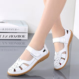 DEANWANGKT  Cross-Border plus Size Loafers Spring/Summer New Women's Sandals Hollowed Women's Shoes Hole Shoes Mom Shoes Women's Shoes