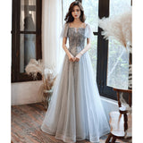 2025 One-word shoulder evening dress  new temperament long elegant fairy dream bridesmaid dress host banquet dress