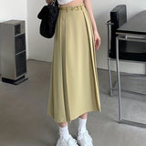 Pleated High Waist Skirt, Elegant Skirt For Spring & Summer, Women's Clothing