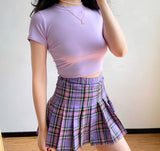 deanwangkt - Eva Plaid Tennis Skirt // Purple