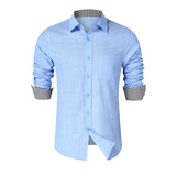 DEANWANGKT 2025 men's linen shirt men's autumn and winter long-sleeved shirt Popular trade large size men's jacket shirt wholesale