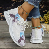 deanwangkt - White Casual Sportswear Daily Frenulum Printing Round Mesh Breathable Comfortable Out Door Shoes