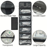 6-Zipper Compact Money Wallet - Versatile Cash Organizer & Receipt Holder for Travel & Budgeting - Durable & Stylish