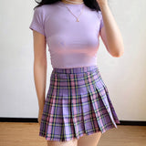 deanwangkt - Eva Plaid Tennis Skirt // Purple