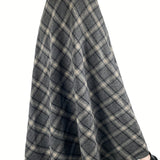 deanwangkt-1 Plaid Print High Waist Tweed Skirt, Elegant Warm Flared Midi Skirt For Fall & Winter, Women's Clothing