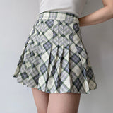 deanwangkt - Seoul Style Plaid Tennis Skirt // Mint