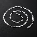 1PCS Figaro Chain Necklace - Durable Silver Plated, Timeless Classic Design, Adjustable 16-30 inches, Unisex Punk Hip Hop Jewelry for Men and Women - Unique Figaro Chain Link Design