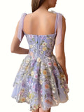 Fashionable Three-dimensional Flower Embroidery Buttocks Sexy Evening Dress