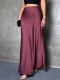 Solid Bodycon Maxi Skirt, Elegant Skirt For Party & Banquet, Women's Clothing