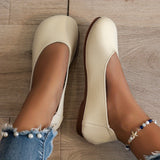 Chic Lightweight Mary-jane Flats for Women - All-Season Elegant Slip-On Work Shoes in Solid Color