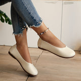 Chic Lightweight Mary-jane Flats for Women - All-Season Elegant Slip-On Work Shoes in Solid Color