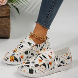 deanwangkt - White Casual Patchwork Printing Round Comfortable Out Door Shoes