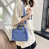 Trendy Denim Quilted Crossbody Bag, Simple Solid Color Shoulder Bag, Perfect Messenger Bag For Daily Use