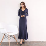 Long Sleeve Dress Women's Spring and Autumn New Korean Style Evening Dress Fashionable Modal Long Dress Pajamas