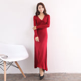 Long Sleeve Dress Women's Spring and Autumn New Korean Style Evening Dress Fashionable Modal Long Dress Pajamas