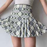 deanwangkt - Seoul Style Plaid Tennis Skirt // Mint