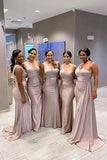 Simple Designed One Shoulder Bridesmaid Dresses Elegant  New Satin Pleats Floor Length Maid of Honor Gowns Plus Size Custom Made Robes BM5015