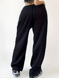 deanwangkt-1  Letter Print Casual Sporty Pants, Loose Fit Drawstring Elastic Waist Sports Trousers, Women's Activewear