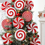 WINTOGETHER 4-8pcs Classic Christmas Gingerbread Man Ornaments, Red and White Candy Cane Tree Decorations, Large Festive Holiday Tree Toppers for Home, Office, and Party Decor, No Battery Required