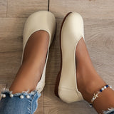 Chic Lightweight Mary-jane Flats for Women - All-Season Elegant Slip-On Work Shoes in Solid Color