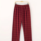 Men's Trendy Plaid Loose Pajama Pants, Stylish All-match Pants, Comfy & Breathable For Autumn And Winter