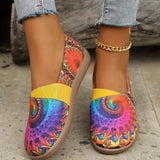 Women's Colorful Flat Shoes, Casual Slip On Closed Toe Shoes, Lightweight & Comfortable Shoes