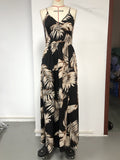 Tropical Print Cami Dress, Vacation Split Thigh Sleeveless Summer Maxi Dress, Women's Clothing